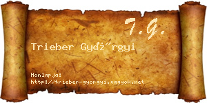 Trieber Györgyi névjegykártya